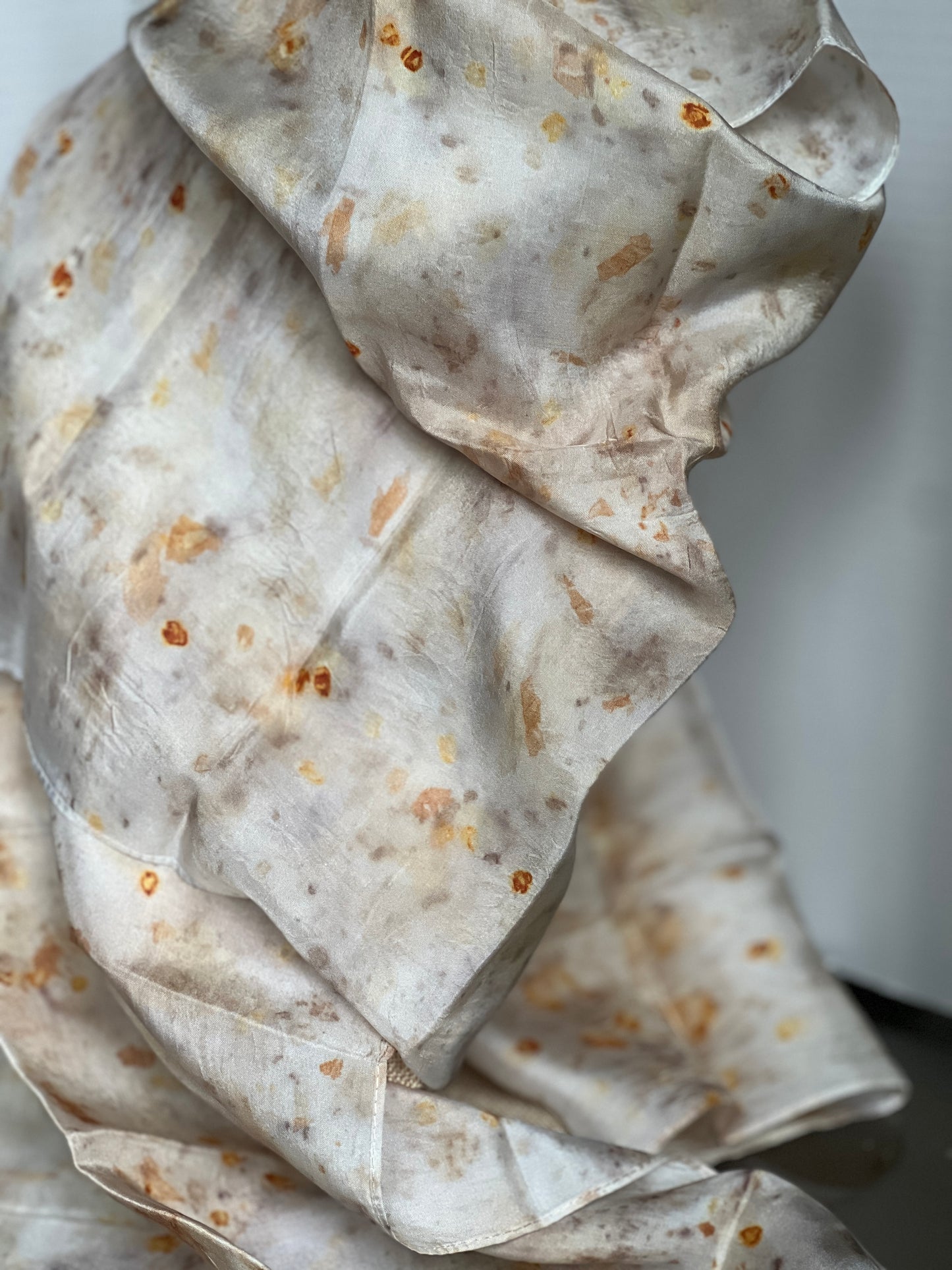 Light colored Habatai Silk Scarf/Shawl 11x60"
