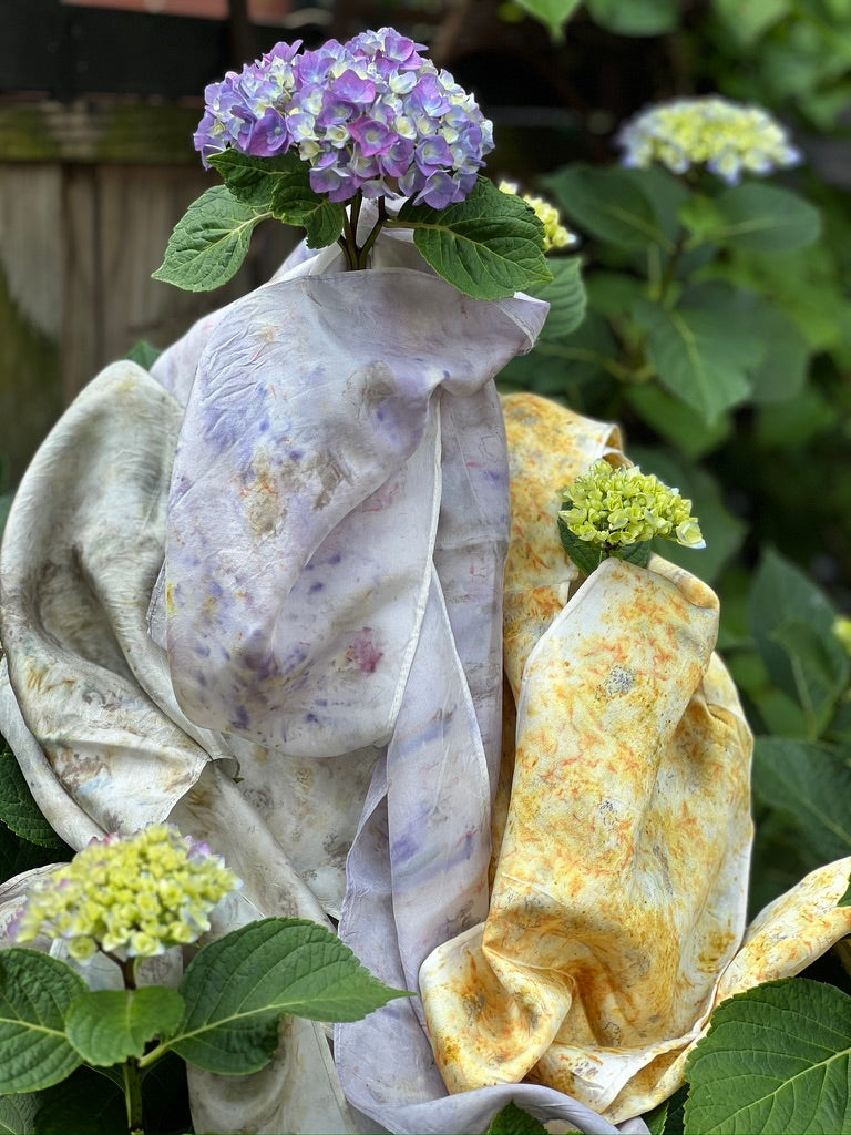 Botancally Dyed Silk Scarves