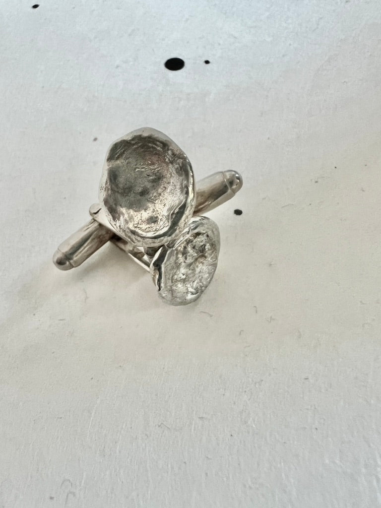 Recycled/Repurposed Silver Mis-Matched Cuff Links sold in pairs