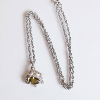 recycled silver with a yellow topaz stone on a medium weight sterling chain
