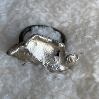 Ocean Inspired Wave Ring Recycled and Sterling Silver size 4